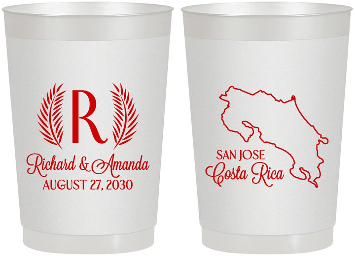 Personalized Wedding 22 oz Frosted Cups - Costa Rica | 518