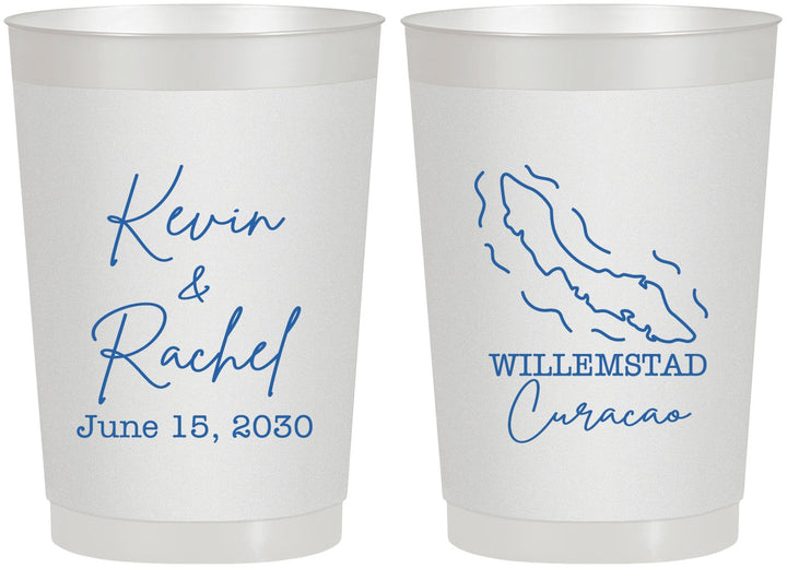 Personalized Wedding 22 oz Frosted Cups - Curacao | 520