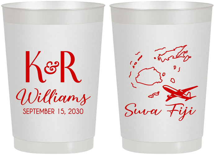 Personalized Wedding 22 oz Frosted Cups - Fiji | 524