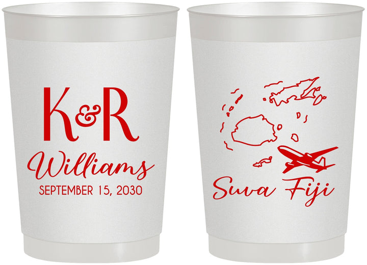 Personalized Wedding 22 oz Frosted Cups - Fiji | 524