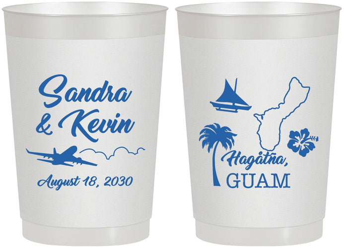 Personalized Wedding 22 oz Frosted Cups - Guam | 527