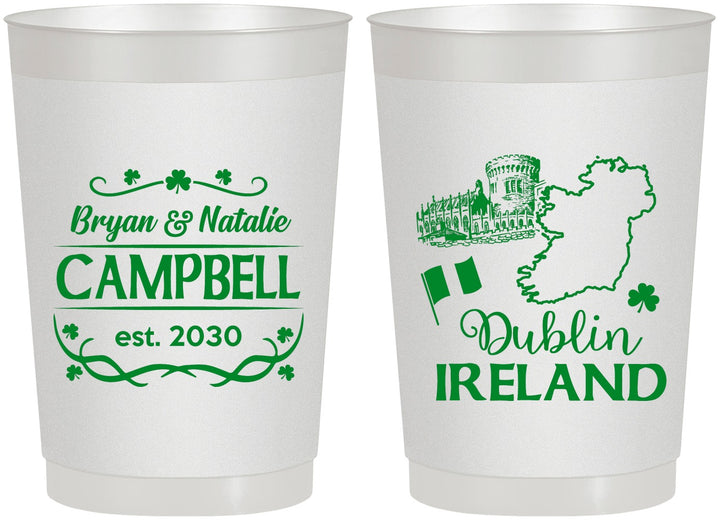 Personalized Wedding 22 oz Frosted Cups - Ireland | 529