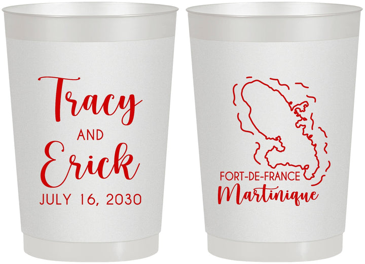 Personalized Wedding 22 oz Frosted Cups - Martinique | 532