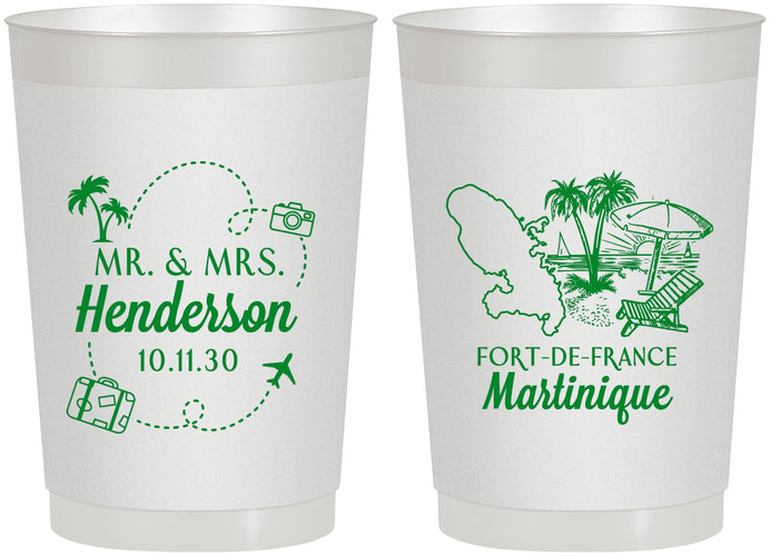 Personalized Wedding 22 oz Frosted Cups - Martinique | 533
