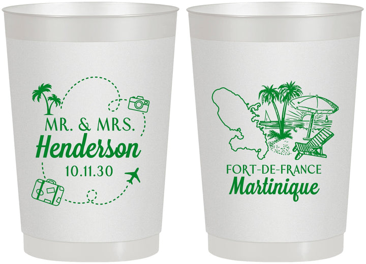 Personalized Wedding 22 oz Frosted Cups - Martinique | 533