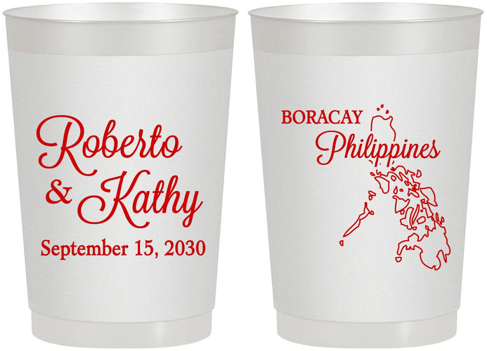 Personalized Wedding 22 oz Frosted Cups - Philippines | 536