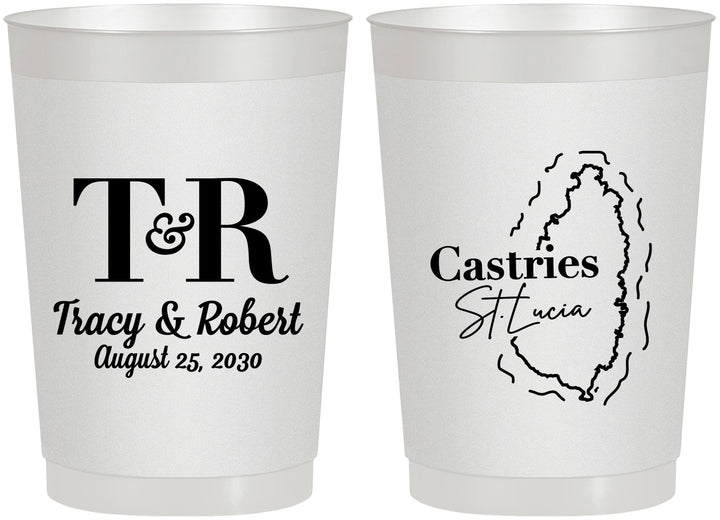 Personalized Wedding 22 oz Frosted Cups - St Lucia | 540