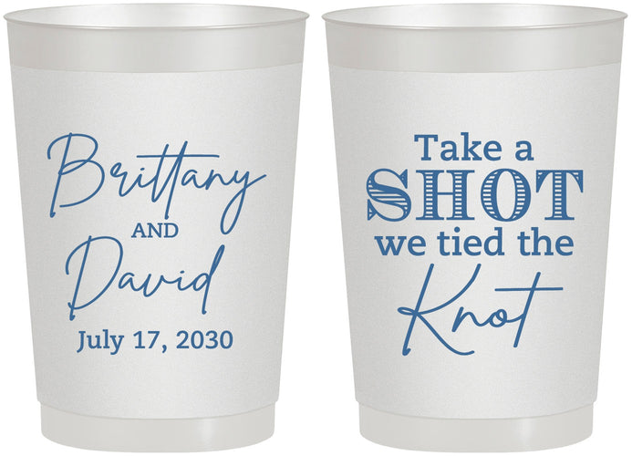 Personalized Wedding 22 oz Frosted Cups - Take A Shot We Tied The Knot | 550
