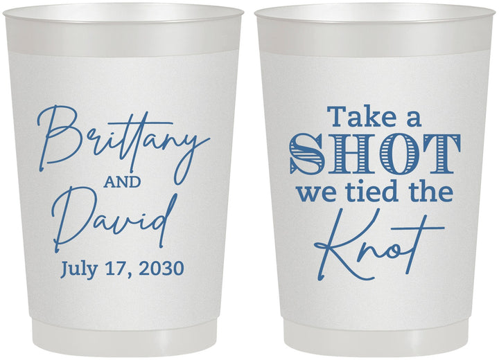 Personalized Wedding 22 oz Frosted Cups - Take A Shot We Tied The Knot | 550