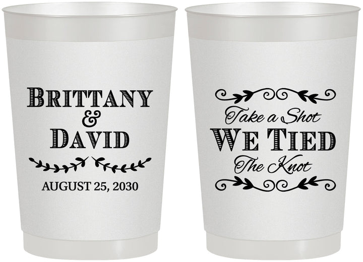 Personalized Wedding 22 oz Frosted Cups - Take A Shot We Tied The Knot | 552