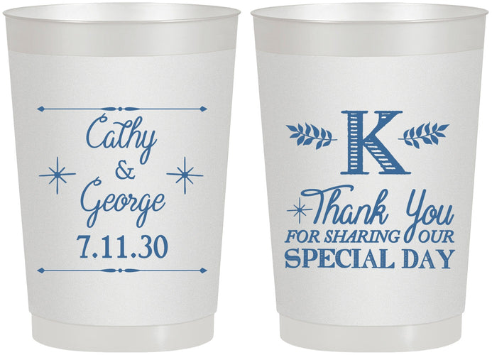 Personalized Wedding 22 oz Frosted Cups - Monogram | 556