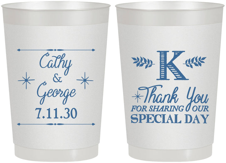 Personalized Wedding 22 oz Frosted Cups - Monogram | 556