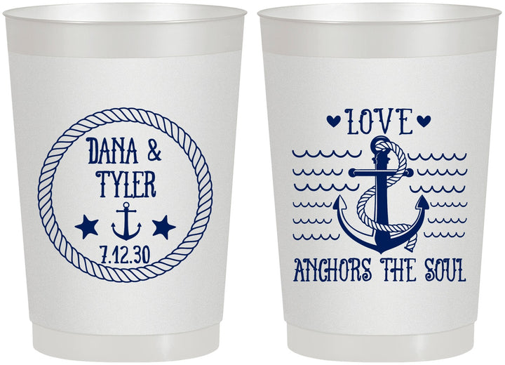 Personalized Wedding 22 oz Frosted Cups - Anchor The Soul | 558