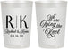 Personalized Wedding 22 oz Frosted Cups - Monogram Tying Knot | 559