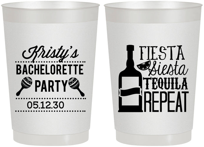 Personalized Bachelorette 22 oz Frosted Cups - Fiesta Siesta Tequila Repeat | 60002