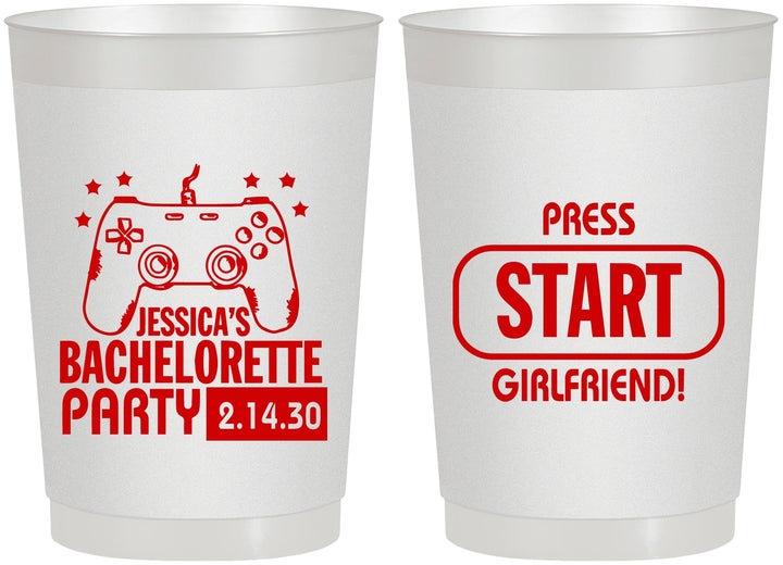 Personalized Bachelorette 22 oz Frosted Cups - Video Games | 60009