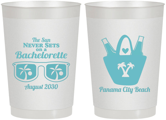 Personalized Bachelorette 22 oz Frosted Cups - Beach | 60010