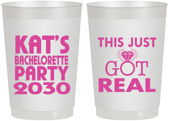 Personalized Bachelorette 22 oz Frosted Cups - This Just Got Real | 60013