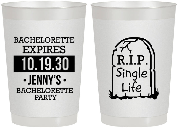 Personalized Bachelorette 22 oz Frosted Cups - Rip Single Life | 60014