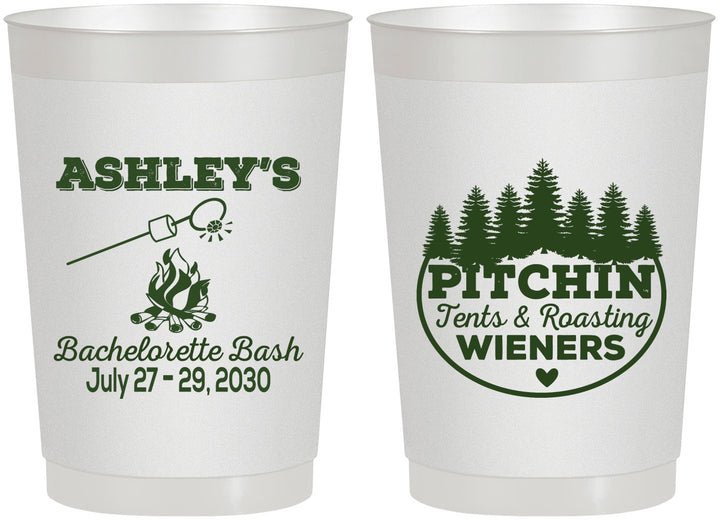 Personalized Bachelorette 22 oz Frosted Cups - Camping | 60018