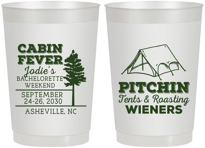 Personalized Bachelorette 22 oz Frosted Cups - Camping | 60019