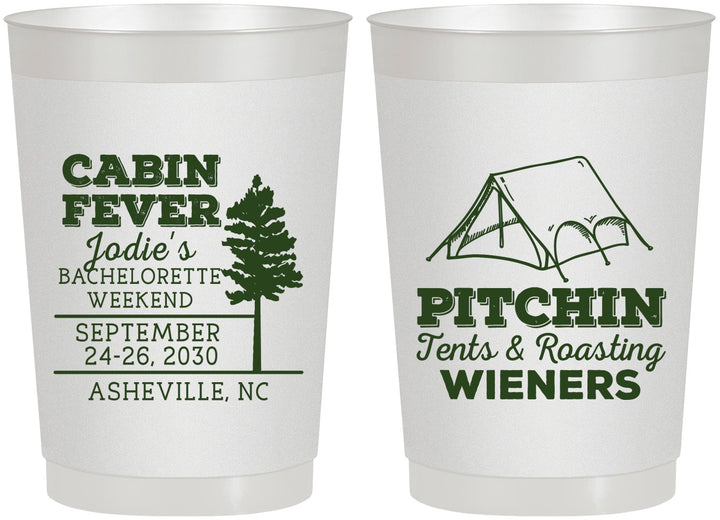 Personalized Bachelorette 22 oz Frosted Cups - Camping | 60019