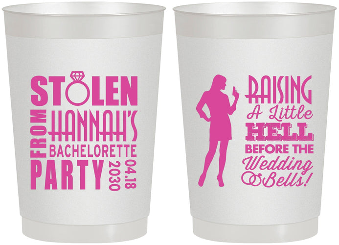 Personalized Bachelorette 22 oz Frosted Cups - Raising A Little Hell | 60020