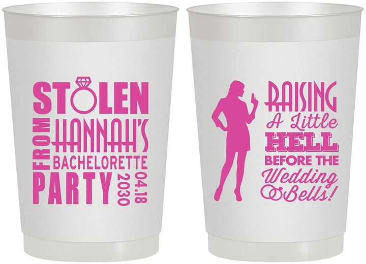 Personalized Bachelorette 22 oz Frosted Cups - Raising A Little Hell | 60020