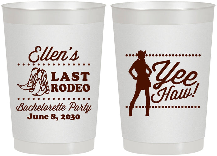 Personalized Bachelorette 22 oz Frosted Cups - Last Rodeo | 60021