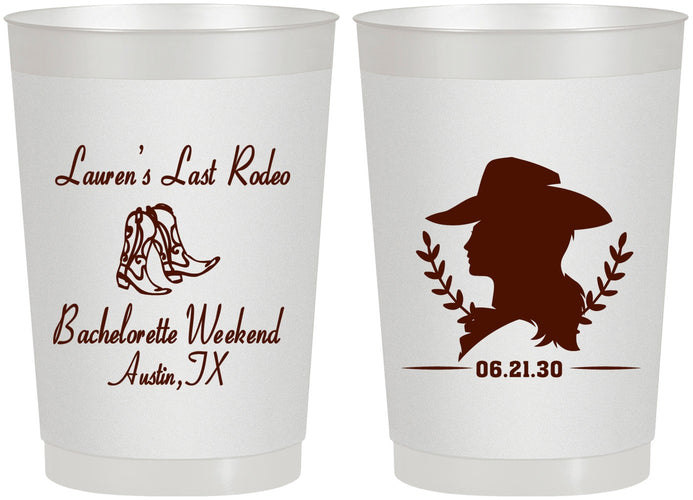 Personalized Bachelorette 22 oz Frosted Cups - Last Rodeo | 60022
