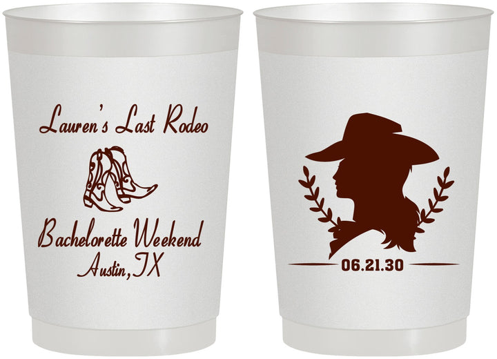 Personalized Bachelorette 22 oz Frosted Cups - Last Rodeo | 60022