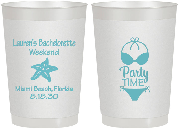 Personalized Bachelorette 22 oz Frosted Cups - Bikini | 60027