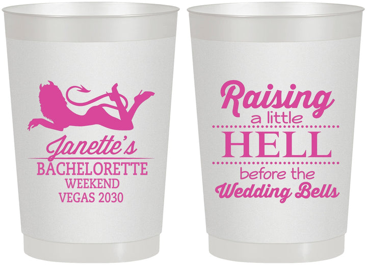 Personalized Bachelorette 22 oz Frosted Cups - Raising A Little Hell | 60030