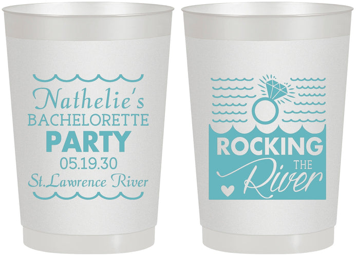 Personalized Bachelorette 22 oz Frosted Cups - Rocking The River | 60033