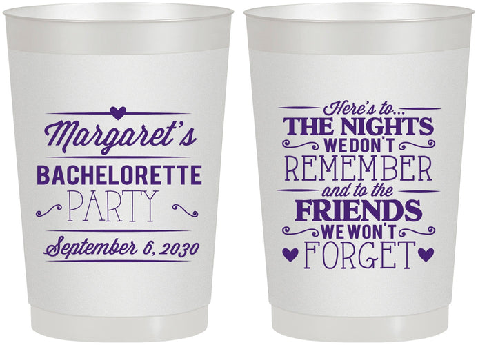 Personalized Bachelorette 22 oz Frosted Cups - Nights Remember | 60034