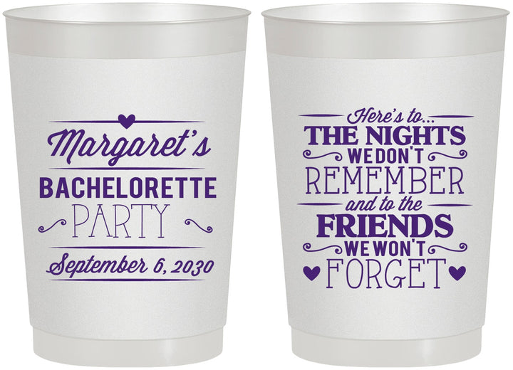 Personalized Bachelorette 22 oz Frosted Cups - Nights Remember | 60034