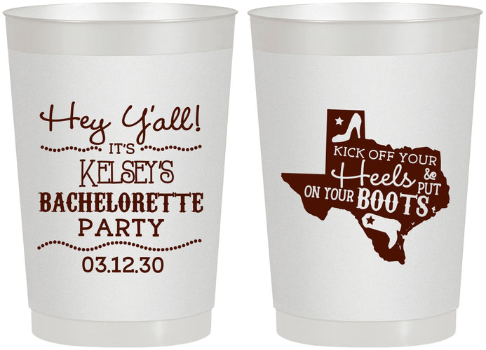 Personalized Bachelorette 22 oz Frosted Cups - Texas Cowgirl | 60041