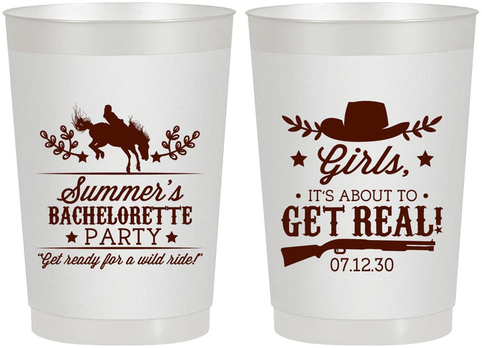 Personalized Bachelorette 22 oz Frosted Cups - Its About To Get Real | 60043