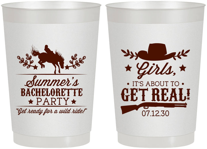 Personalized Bachelorette 22 oz Frosted Cups - Its About To Get Real | 60043
