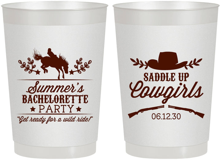 Personalized Bachelorette 22 oz Frosted Cups - Saddle Up Cowgirls | 60045