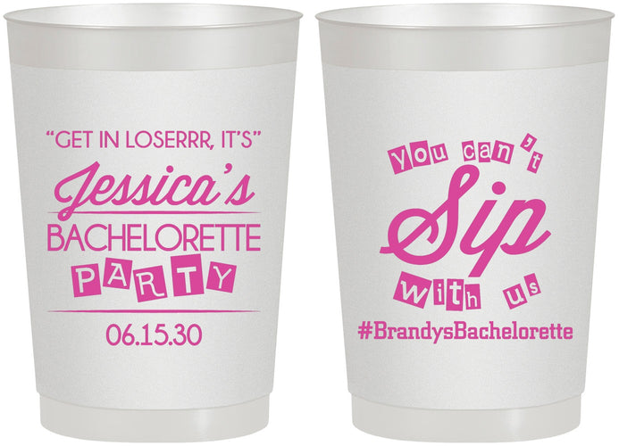 Personalized Bachelorette 22 oz Frosted Cups - Cant Sip With Us | 60050