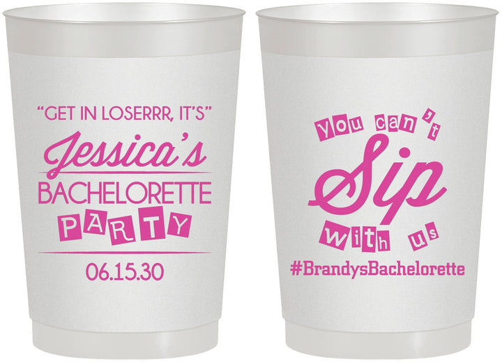 Personalized Bachelorette 22 oz Frosted Cups - Cant Sip With Us | 60050