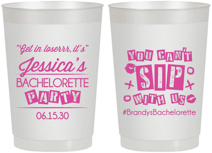 Personalized Bachelorette 22 oz Frosted Cups - Cant Sip With Us | 60051