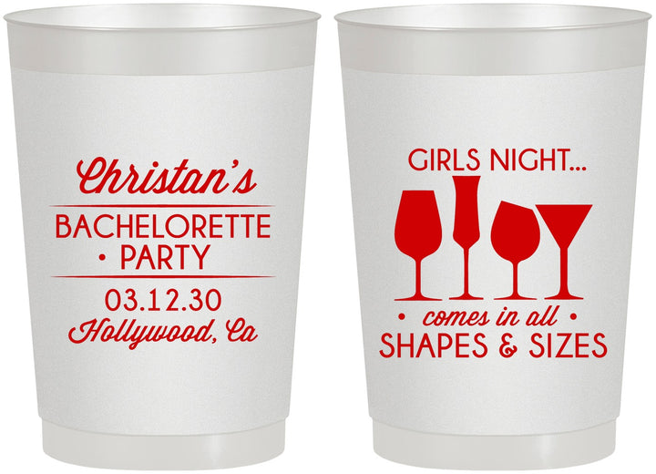 Personalized Bachelorette 22 oz Frosted Cups - Girls Night | 60054