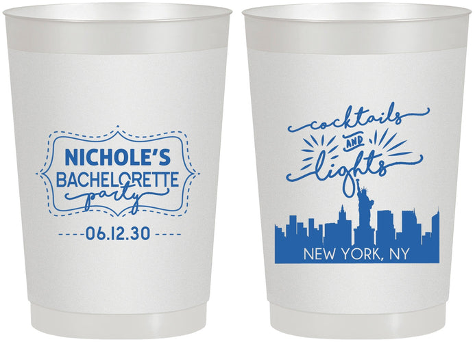 Personalized Bachelorette 22 oz Frosted Cups - New York | 60069