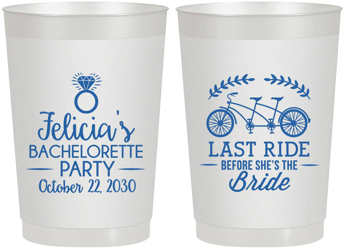 Personalized Bachelorette 22 oz Frosted Cups - Last Ride Before Bride | 60073