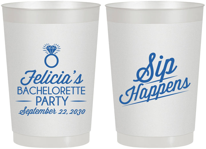 Personalized Bachelorette 22 oz Frosted Cups - Sip Happens | 60081