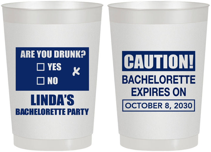 Personalized Bachelorette 22 oz Frosted Cups - Caution | 60082