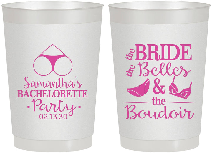 Personalized Bachelorette 22 oz Frosted Cups - Brides Bells Boudoir | 60085
