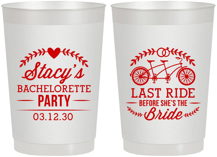Personalized Bachelorette 22 oz Frosted Cups - Last Ride Before Bride | 60093
